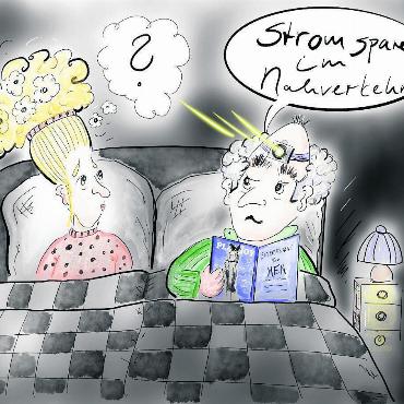 Viel Liebe trotz Energiekrise - Die Liebe in Zeiten des Stromsparens: «Krisen gibt es überall», schreibt Karikaturistin Etschgi. «Energie ist rar und beim Lachen kann Energie freigesetzt werden, daher darf ruhig mal wieder gelacht werden.» Natürlich mit einem Augenzwinkern. Bild: Etschgi