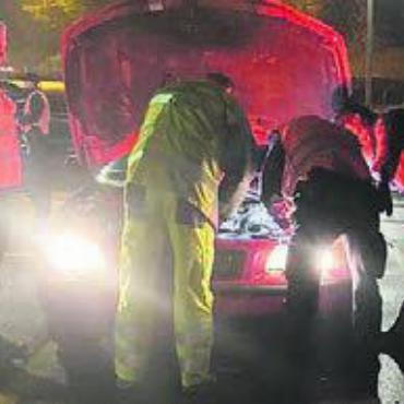 Lichtkontrolle der Polizei - Über 50 Fahrzeuge wurden kontrolliert.