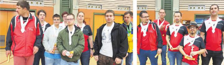 Bild: zg Zufrieden mit der Leistung: Die Teams des Behindertensportclubs Wohlen-Lenzburg, die «Bünzgeister» und die «Junkihüpfer», belegten am Heimturnier jeweils den guten vierten Rang.