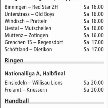 ANSPIELZEITEN