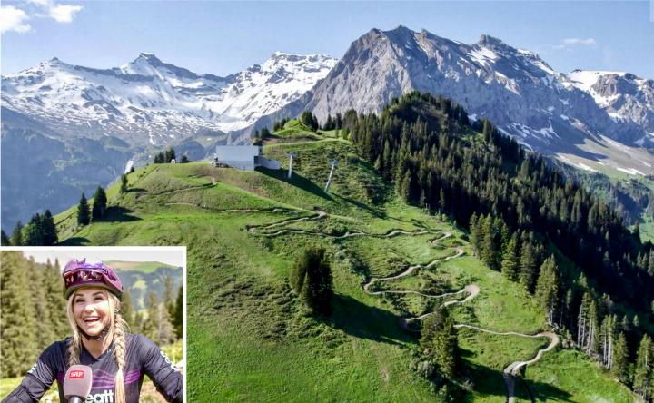 Ein bisschen erleichtert war sie schon nach ihrem «Ritt» über den Höchst-Trail: Beatrice Egli in Adelboden. SCREENSHOTS: SRF «GESICHTER & GESCHICHTEN»