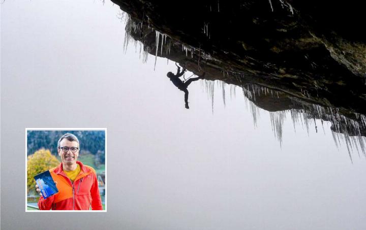 Grosses Bild: Im Ueschinental bei Kandersteg. Kleines Foto: Peter von Känel mit seinem Buch «Steep Frozen».