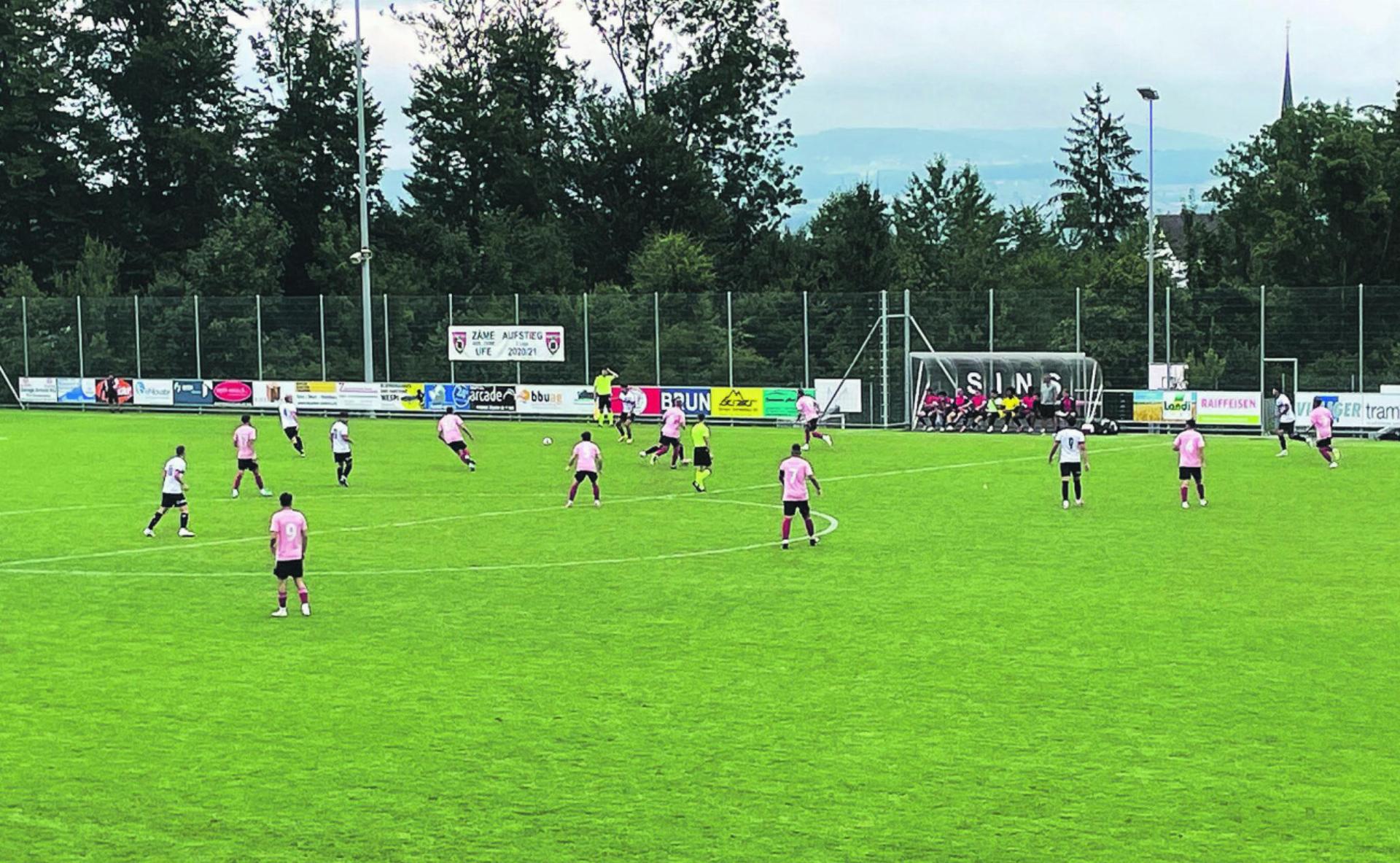 Der FC Muri im Heimspiel gegen Neuenburg Xamax U21 in Sins. Bild: zVg