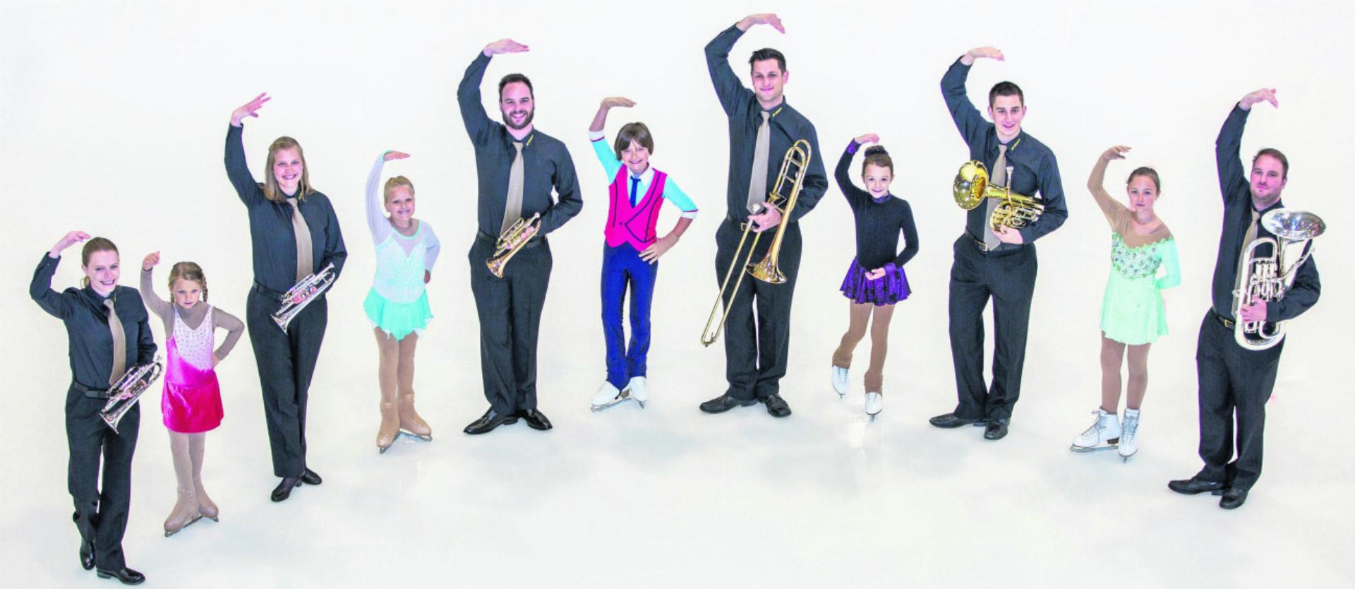 Brass Band und Eiskunstlauf in einer Show vereint – das ist Brass on Ice. Fotos: zVg