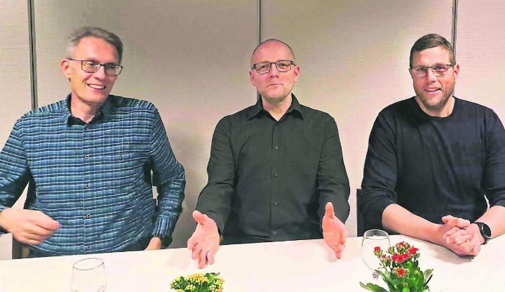 Vorstand VC Sins Patrik Konrad, Aktuar/Webmaster, Roland Wiss, Präsident, Philipp Villiger, Vizepräsident (von links). Abwesend: Judith Klausner, Kassierin. Foto: zVg