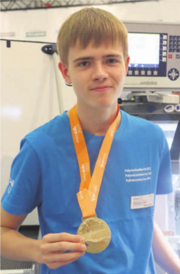 Thomas Eric Veidt holte sich an den SwissSkills in der Kategorie «Polymechaniker Drehen» die Goldmedaille.