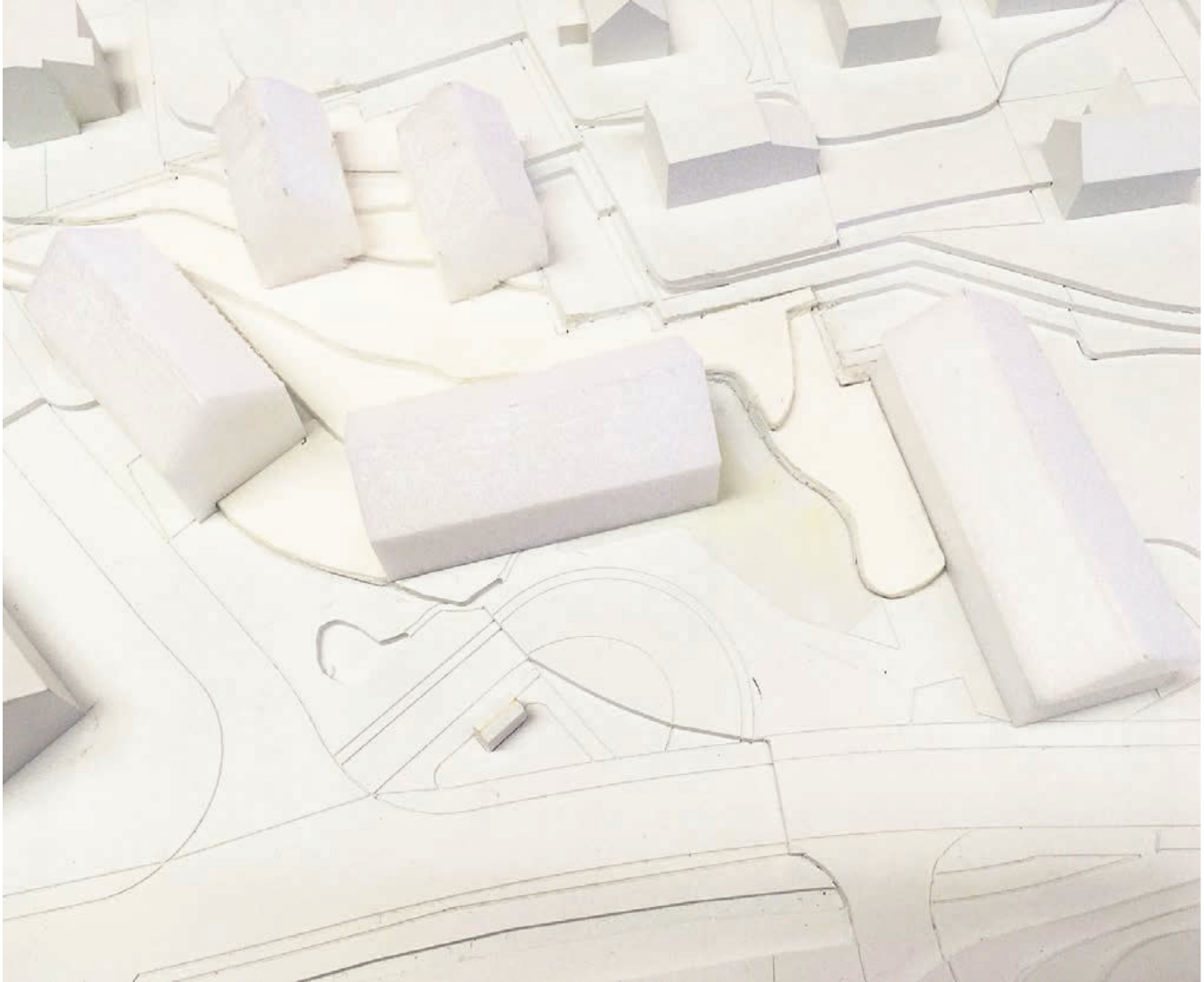 Das Modell zeigt, wie die Häuser um den «Stiefeliryter» (rechts) aussehen werden. Bild: Archiv