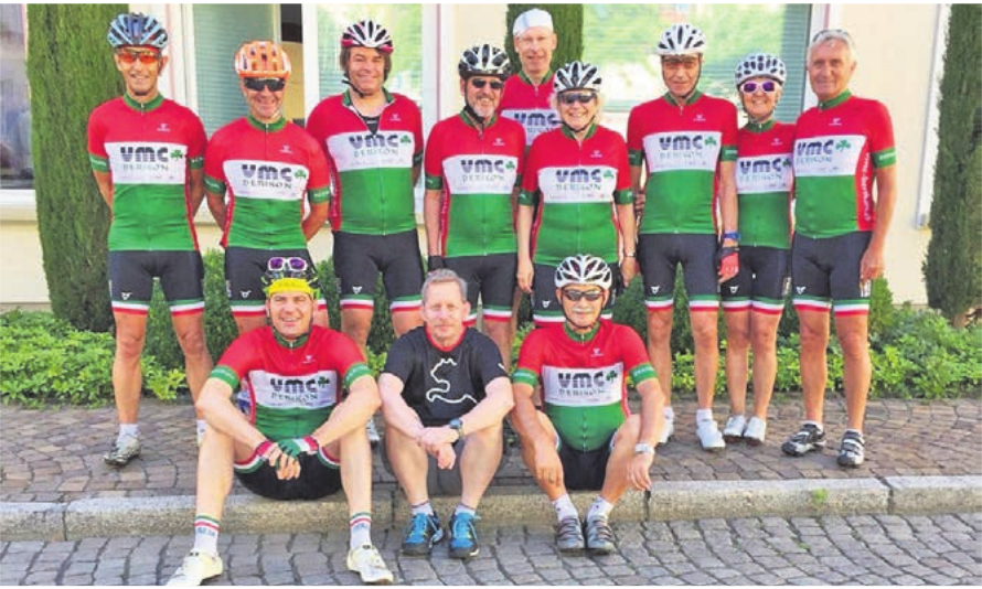 Die Mitglieder des Veloclubs mit Präsident René Alder (rechts) freuen sich auf viele neue Velofahrer und Biker. Bild: zg