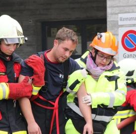 Feuerwehrübung im Reusspark Niederwil