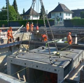 Bauphase 2 am Bahnhof Wohlen