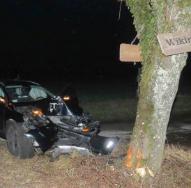 Gegen Baum geprallt