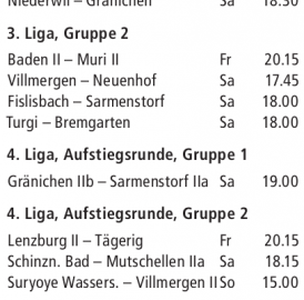 ANSPIELZEITEN