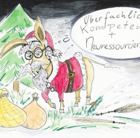 Der Esel hilft mit