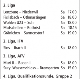 ANSPIELZEITEN