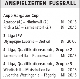 ANSPIELZEITEN FUSSBALL