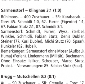 RESULTATE FUSSBALL