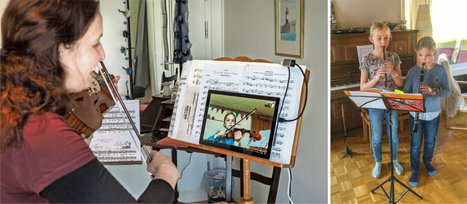 Tablet auf dem Notenständer