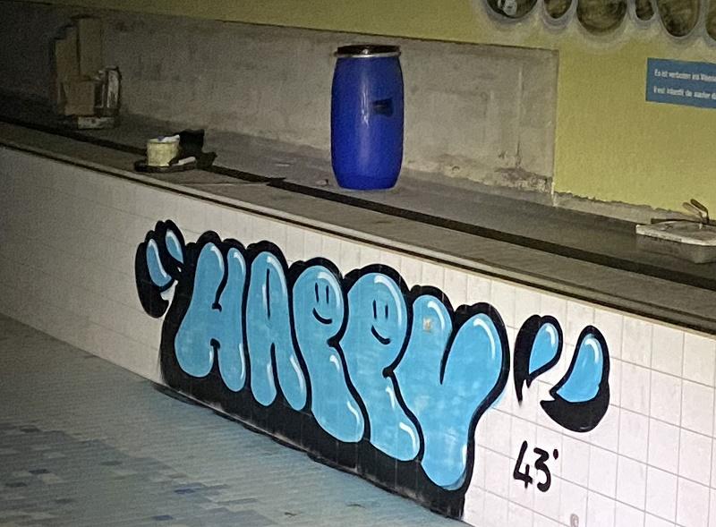Sprayereien im Mumpfer Hallenbad