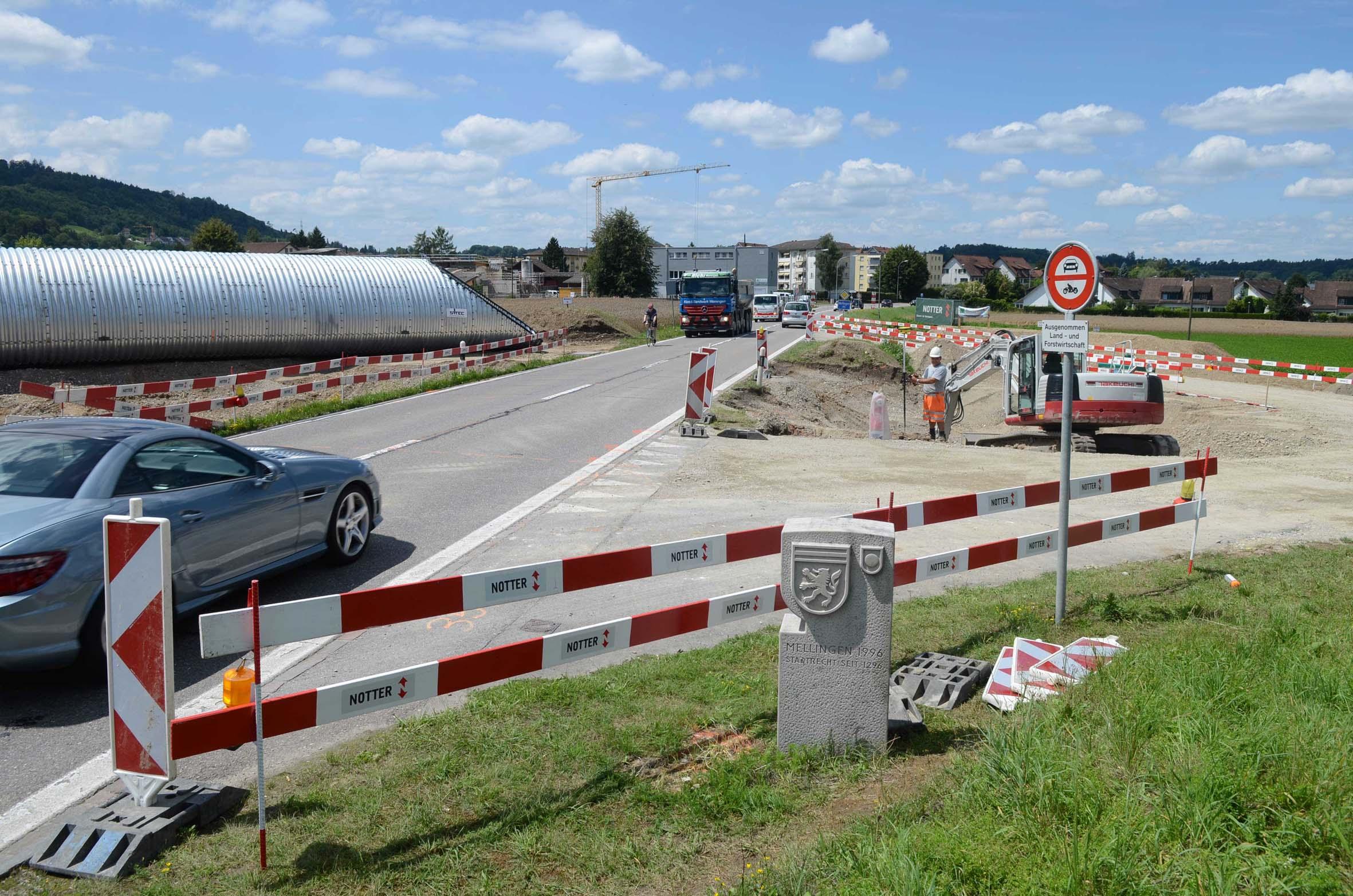 Mellingen: Tunnel wird frühmorgens verlegt