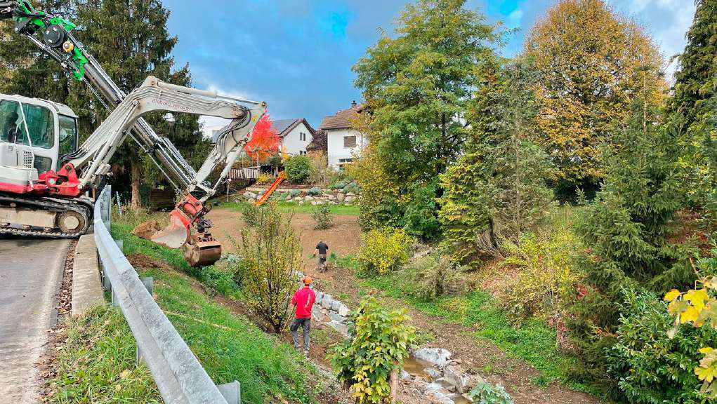 Letzte Arbeiten beim Laubisbach