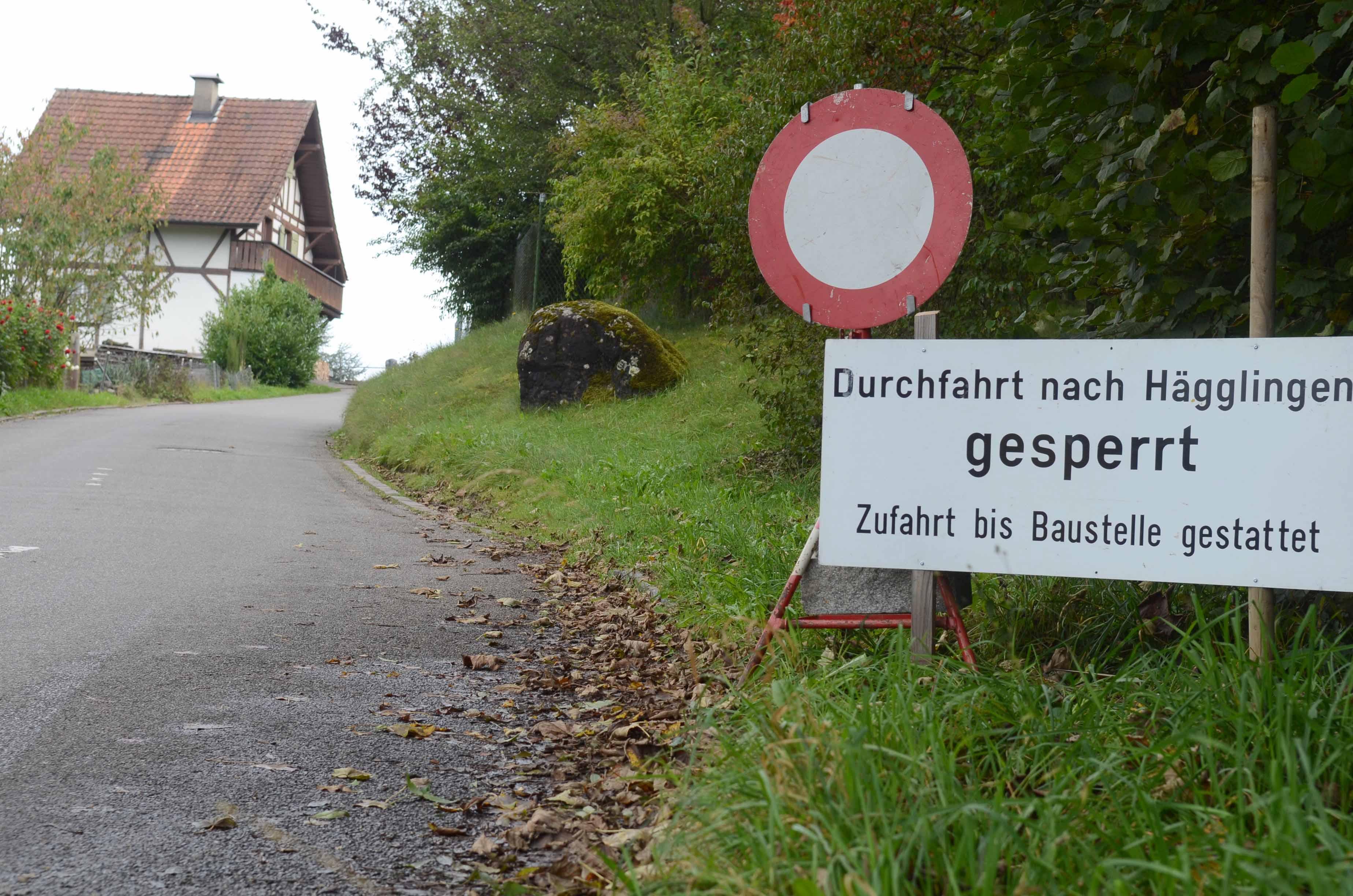 Strasse für Durchgangsverkehr gesperrt