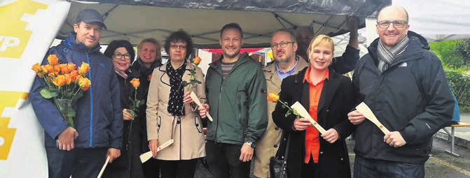 Vorstandsmitglieder der CVP Boswil mit Kandidierenden für den Nationalrat. Bild: zg