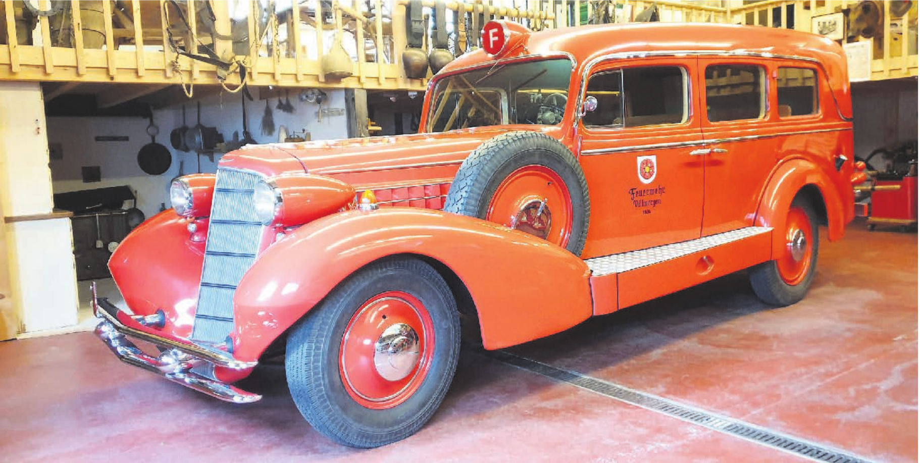 Wie neu sieht das allererste Auto der Feuerwehr Villmergen aus. Heute ist es im Besitz des Feuerwehrvereins. Bild: zg
