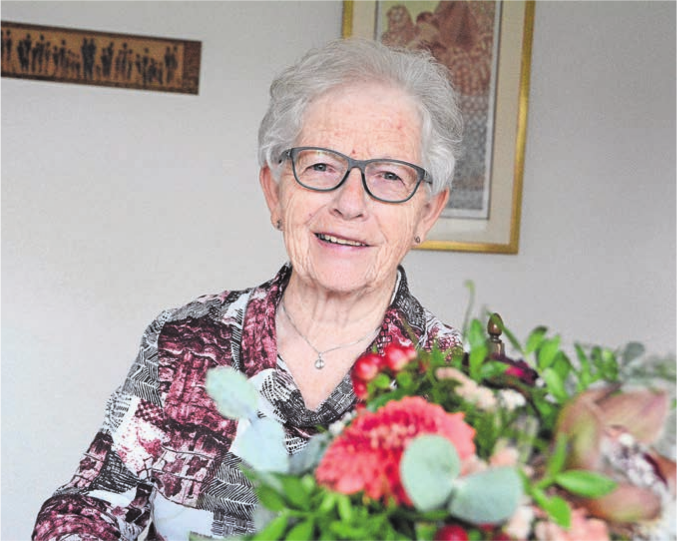 «Das war doch nichts Besonderes»: Maria Gisi steht nicht gern im Mittelpunkt. Aber wer so lange den Mittagstisch geleitet hat, der hat eine spezielle Würdigung verdient. Bild: Chregi Hansen