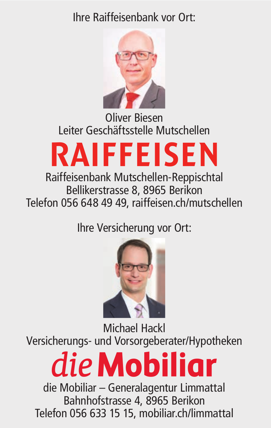 Hintere Reihe (von links): Patrick Künzli, Rebecca Keller, Reto Di Giovanna, Sandra Sigron, Roberto De Luca. Vordere Reihe (von links): Michael Hackl, Oliver Biesen.