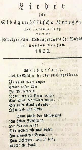 Das Liederbuch für eidgenössische Krieger umfasste 16 Seiten.